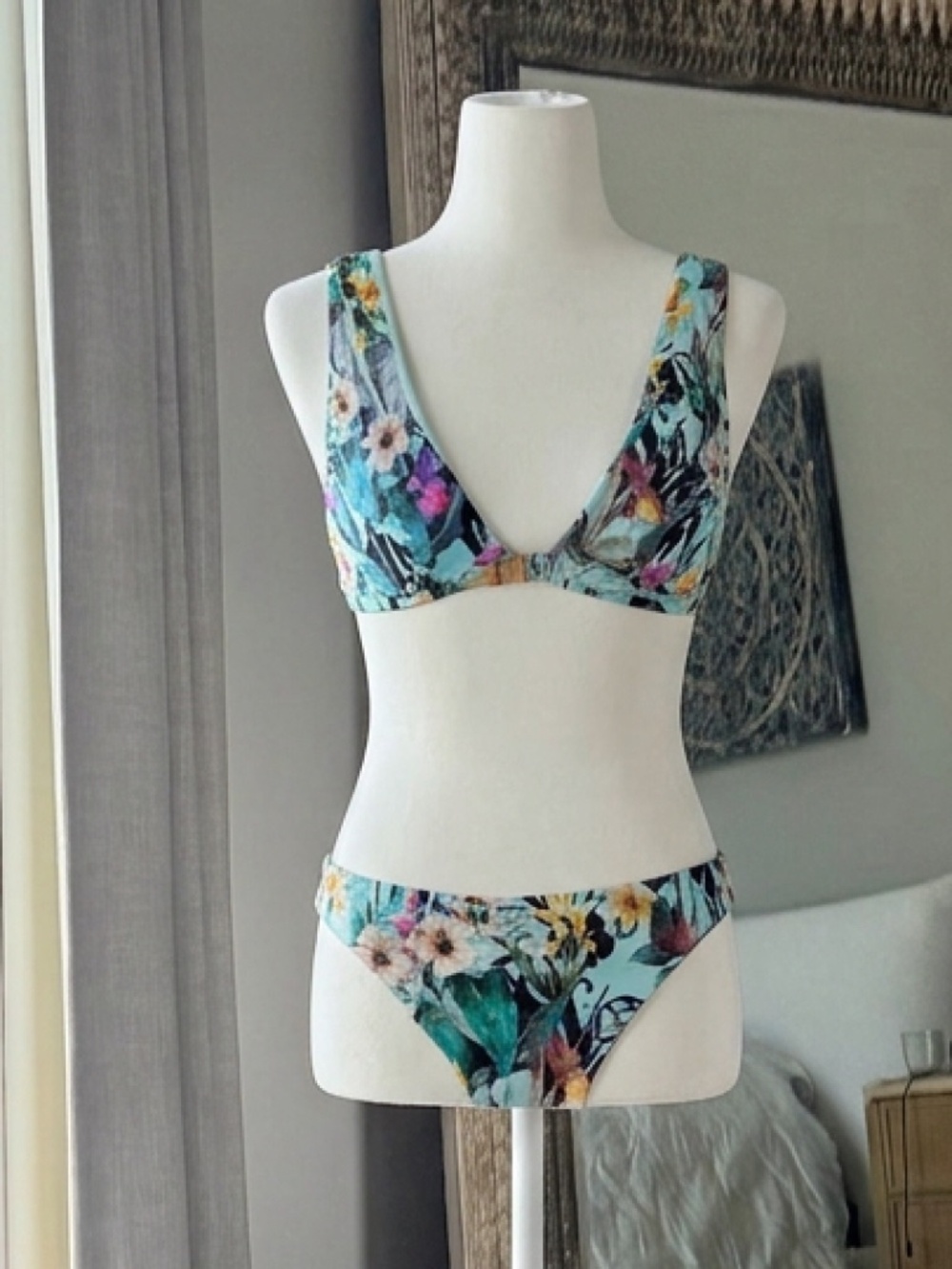 Nanette Lepore Green and Blue Bikini Swimwear